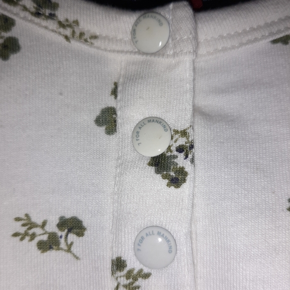 🆕️ 7 For All Mankind Baby Girls Ivory Floral Footed Sleeper Set / 3-6 Months - Picture 4 of 7